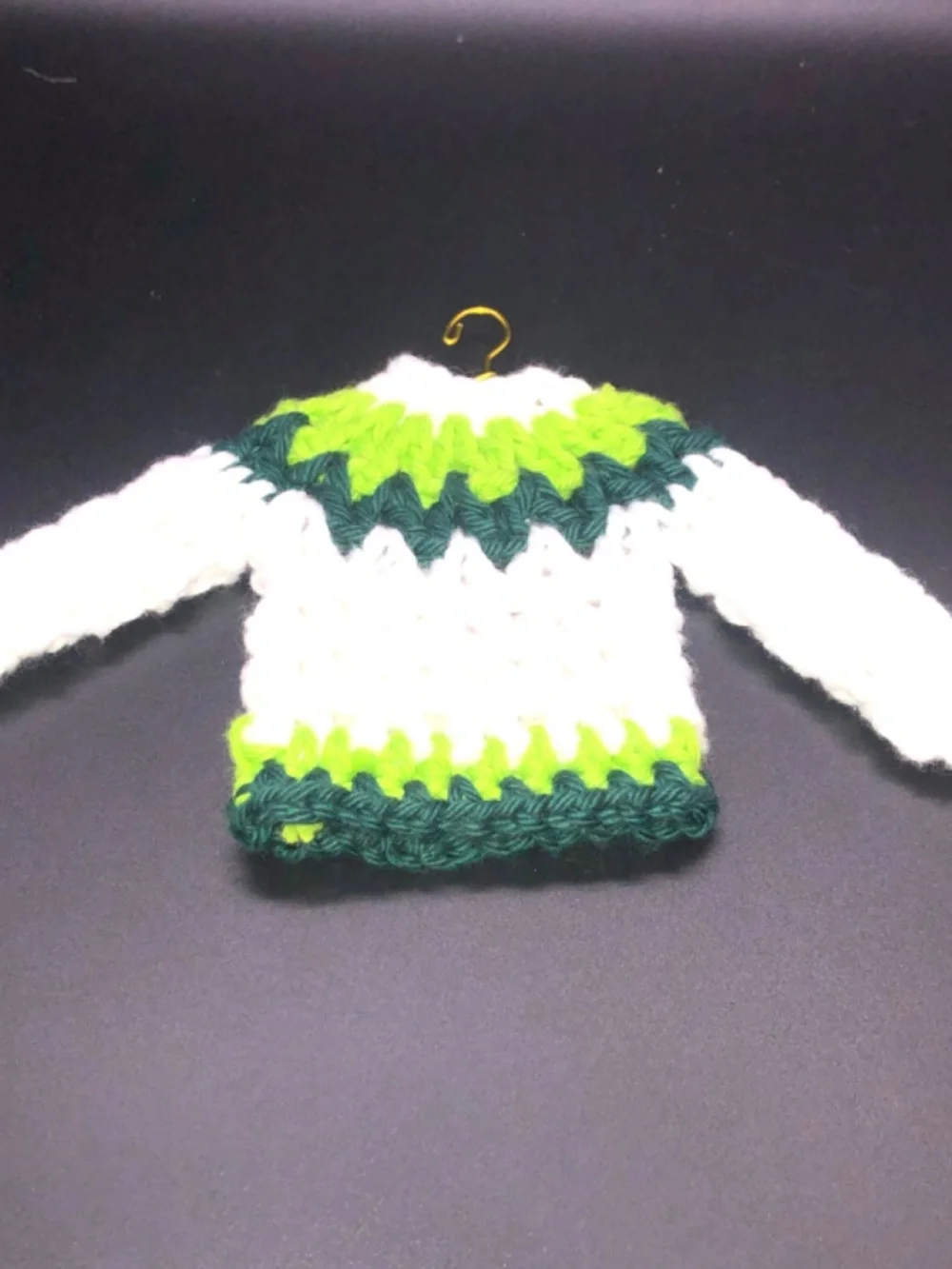 Mini Crochet Sweater Ornament, Gift Tag, Bag Accessory
